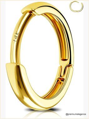 14K Gold Tiny Huggie Hoop Earrings 20G 6-12mm Cartilage Helix Nose Septum Ring